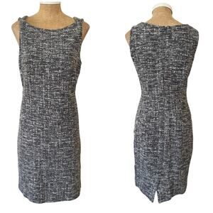 MM. LaFluer Lydia Gray Boucle Tweed Shift Dress Size 14 Twist Strap Sleeveless
